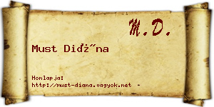 Must Diána névjegykártya